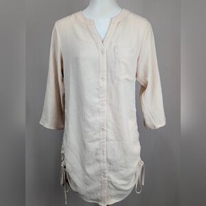Women's Cream Button-Down Shirt